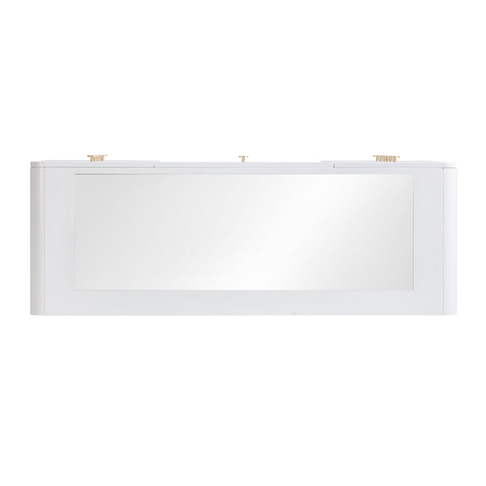 Hollywood 56" White Desk with Vanity Mirror