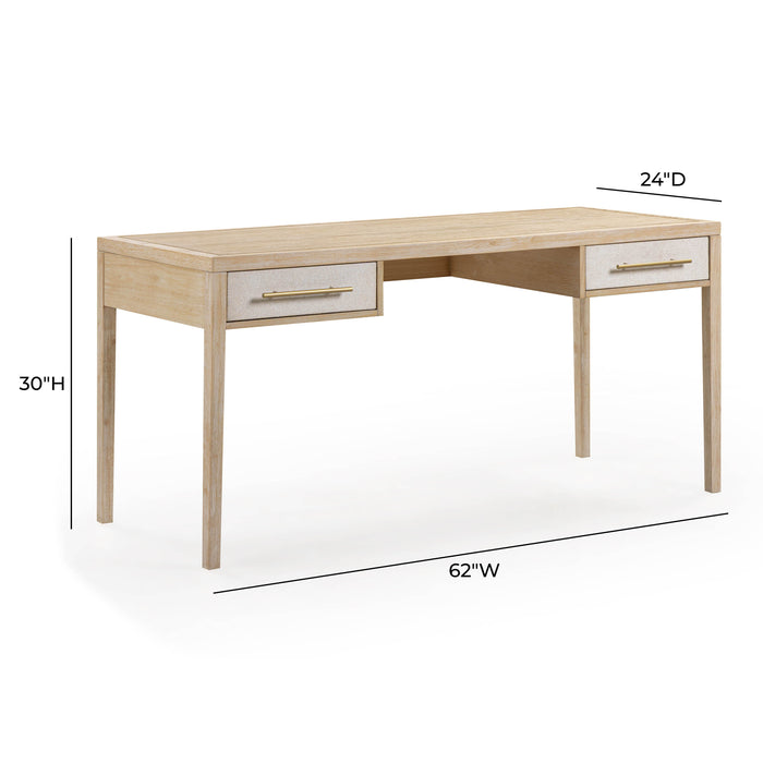 Hera 62'' Natural Washed Executive Desk - Dream Home Furniture & Mattress (Waite Park, MN)