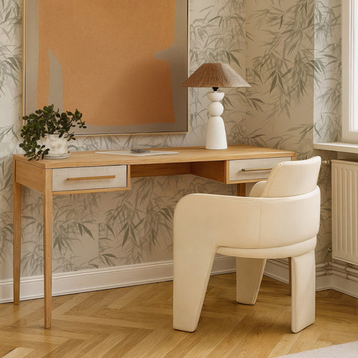 Hera 62'' Natural Washed Executive Desk - Dream Home Furniture & Mattress (Waite Park, MN)
