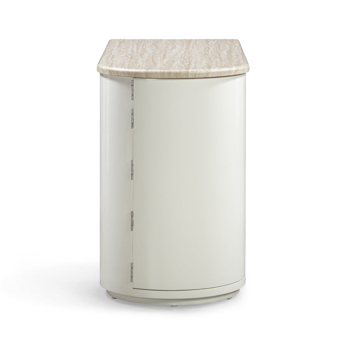 Marlene 47" Cream Faux Travertine Vanity Desk