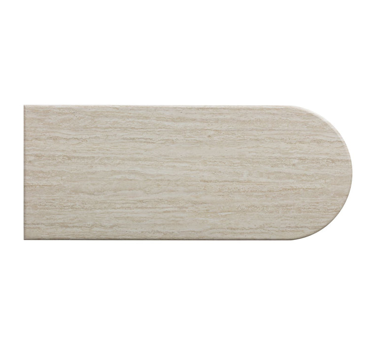 Marlene 47" Cream Faux Travertine Vanity Desk