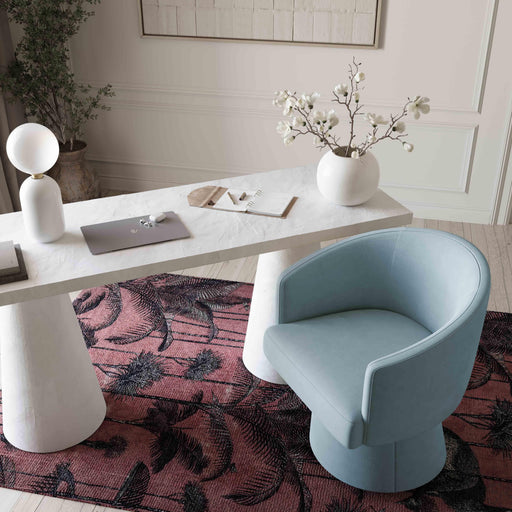 Kristen Upcycled Contract-Grade Chenille Rolling Desk Chair - Dream Home Furniture & Mattress (Waite Park, MN)