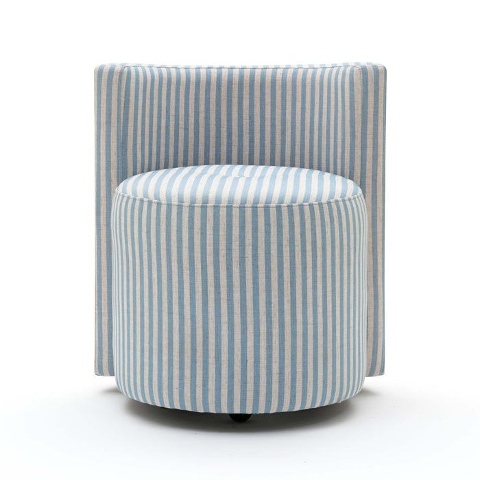 Alyssa Striped Performance Linen Rolling Desk Chair - Dream Home Furniture & Mattress (Waite Park, MN)