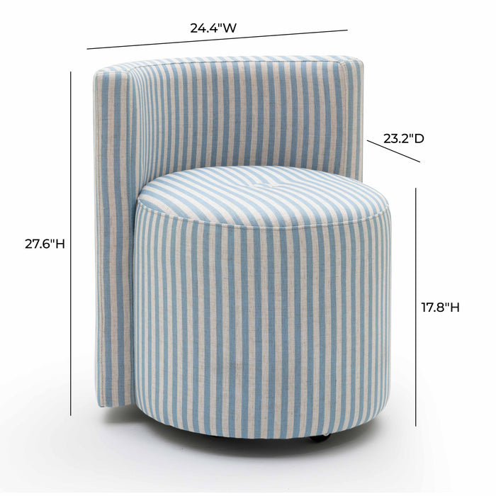 Alyssa Striped Performance Linen Rolling Desk Chair - Dream Home Furniture & Mattress (Waite Park, MN)
