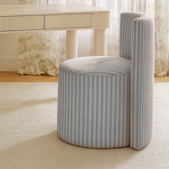 Alyssa Striped Performance Linen Rolling Desk Chair - Dream Home Furniture & Mattress (Waite Park, MN)