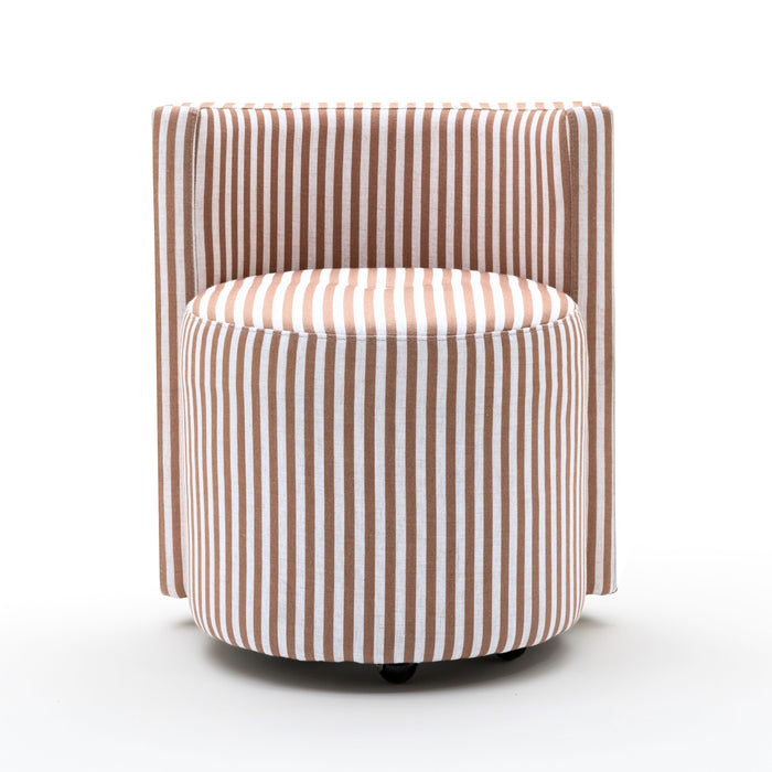Alyssa Striped Performance Linen Rolling Desk Chair - Dream Home Furniture & Mattress (Waite Park, MN)