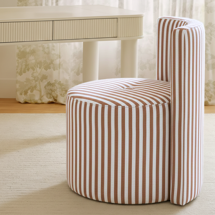 Alyssa Striped Performance Linen Rolling Desk Chair - Dream Home Furniture & Mattress (Waite Park, MN)