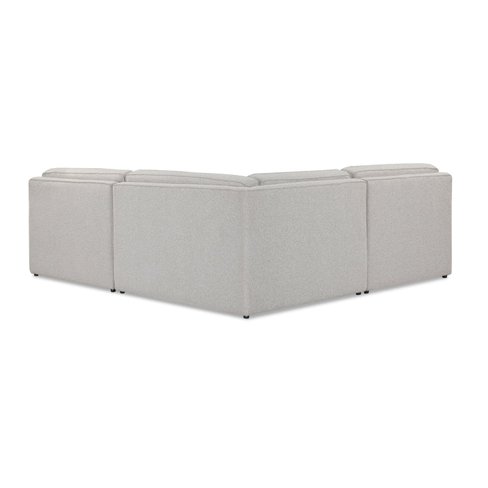 Yvette 3-Piece Warm Grey Performance Boucle L-Sectional
