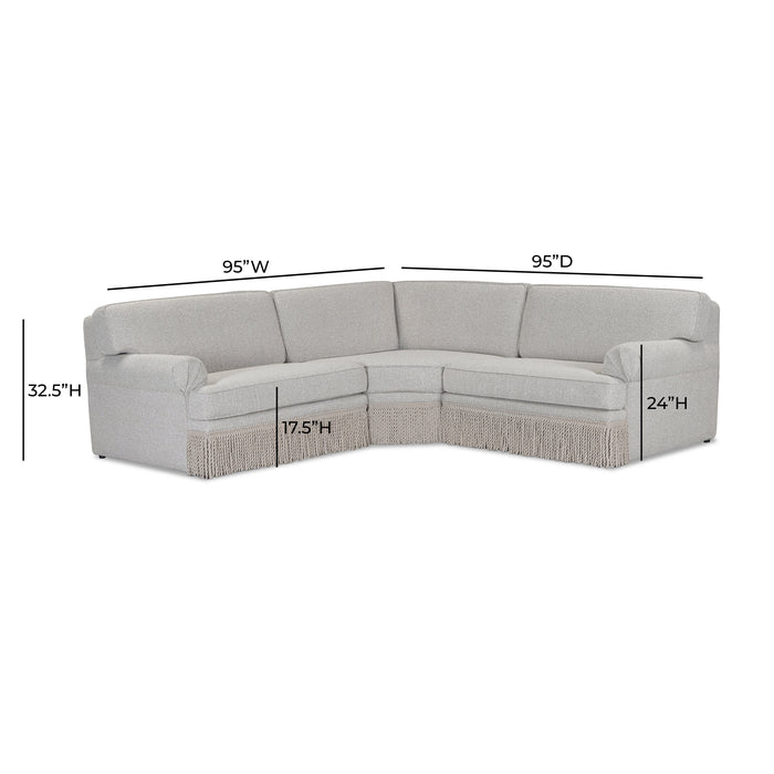 Yvette 3-Piece Warm Grey Performance Boucle L-Sectional