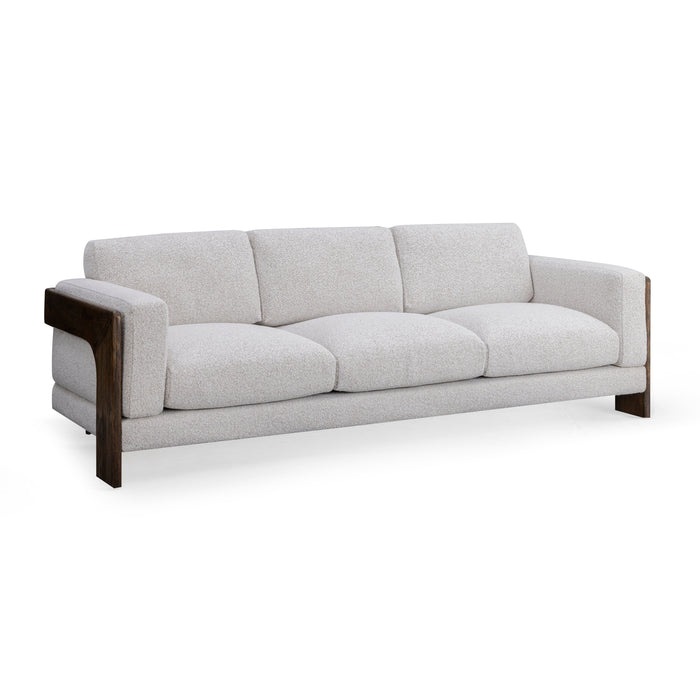 Elyn 91" Cream Contract-Grade Boucle Sofa