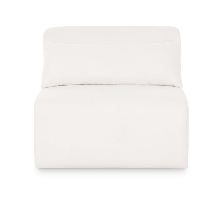 Tarra Cream Performance Chenille Modular Armless Chair