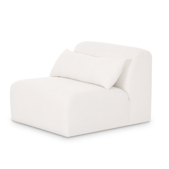 Tarra Cream Performance Chenille Modular Armless Chair