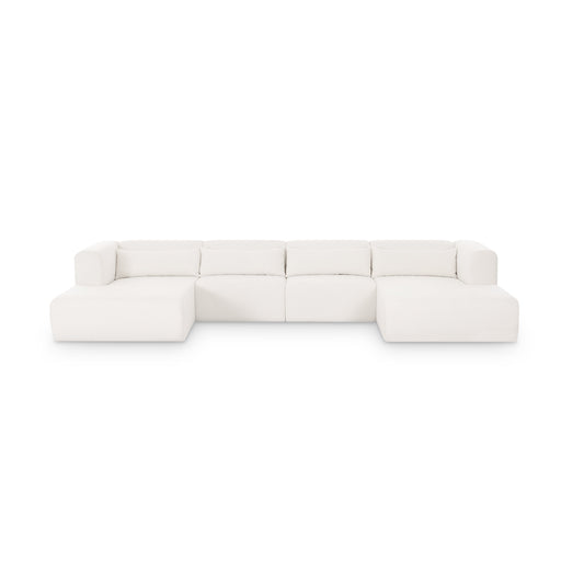 Tarra 4-Piece Cream Performance Chenille Modular U-Sectional - Dream Home Furniture & Mattress (Waite Park, MN)