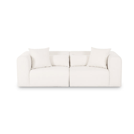 Tarra 86" Cream Performance Chenille Modular Loveseat - Dream Home Furniture & Mattress (Waite Park, MN)