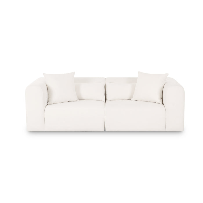 Tarra 86" Cream Performance Chenille Modular Loveseat - Dream Home Furniture & Mattress (Waite Park, MN)