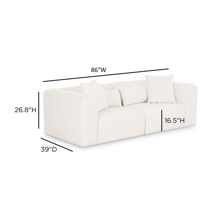 Tarra 86" Cream Performance Chenille Modular Loveseat - Dream Home Furniture & Mattress (Waite Park, MN)