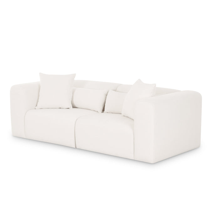 Tarra 86" Cream Performance Chenille Modular Loveseat - Dream Home Furniture & Mattress (Waite Park, MN)