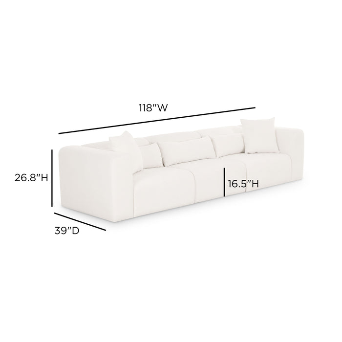 Tarra 118" Cream Performance Chenille Modular Sofa - Dream Home Furniture & Mattress (Waite Park, MN)