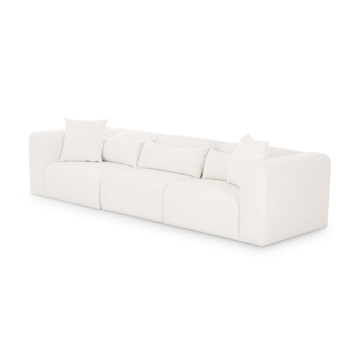 Tarra 118" Cream Performance Chenille Modular Sofa - Dream Home Furniture & Mattress (Waite Park, MN)