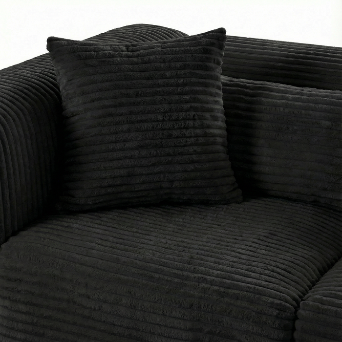 Tarra 4-Piece Fluffy Oversized Performance Corduroy Modular U-Sectional