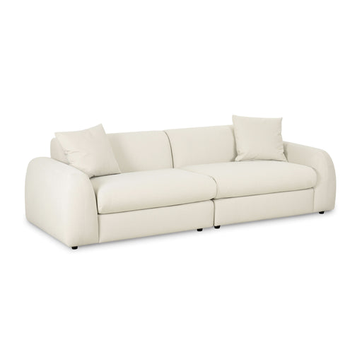 Kourtney 100" Cream Performance Faux Mohair Sofa - Dream Home Furniture & Mattress (Waite Park, MN)