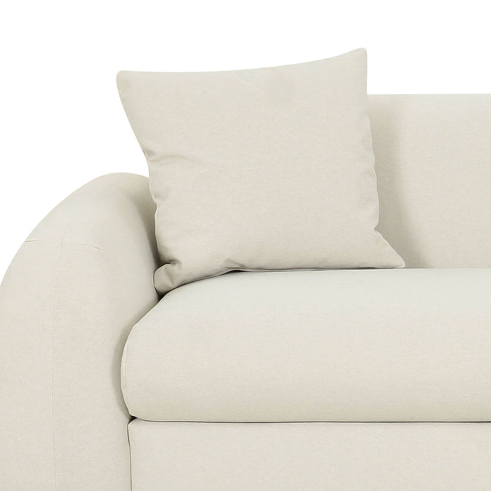 Kourtney 100" Cream Performance Faux Mohair Sofa