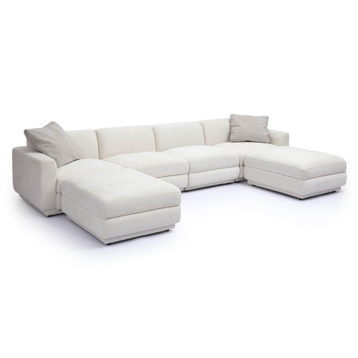 Perry 6-Piece Cream Performance Chenille Modular U-Sectional - Dream Home Furniture & Mattress (Waite Park, MN)