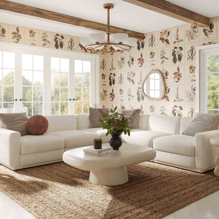 Perry Cream Performance Chenille Modular Corner Chair