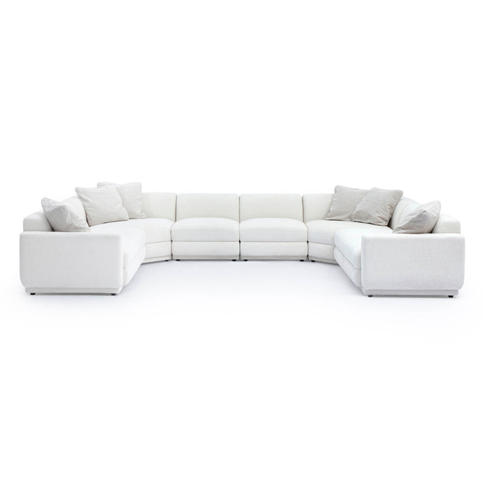Perry 8-Piece Cream Performance Chenille Modular Large U-Sectional