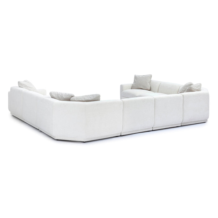 Perry 8-Piece Cream Performance Chenille Modular Large U-Sectional