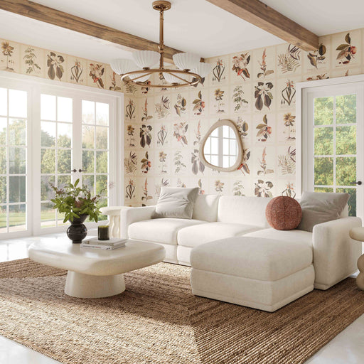 Perry 4-Piece Cream Performance Chenille Modular Sectional - Dream Home Furniture & Mattress (Waite Park, MN)