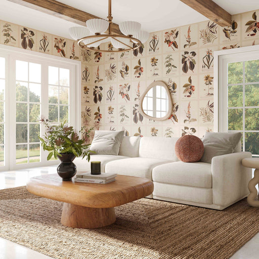 Perry 96" Cream Performance Chenille Modular Sofa - Dream Home Furniture & Mattress (Waite Park, MN)