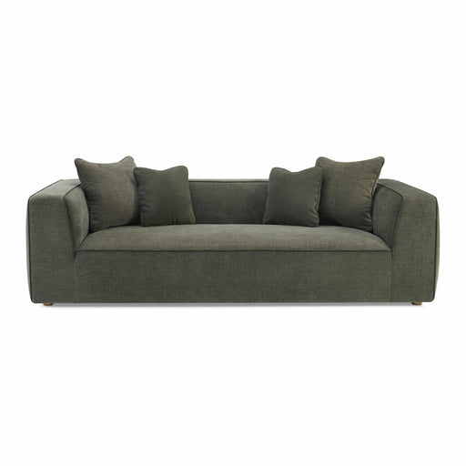 Tristine 96" Olive Green Upcycled Performance Basketweave Sofa - Dream Home Furniture & Mattress (Waite Park, MN)