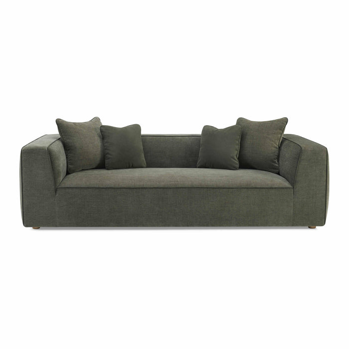 Tristine 96" Olive Green Upcycled Performance Basketweave Sofa - Dream Home Furniture & Mattress (Waite Park, MN)