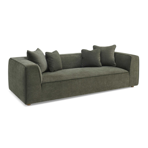 Tristine 96" Olive Green Upcycled Performance Basketweave Sofa - Dream Home Furniture & Mattress (Waite Park, MN)