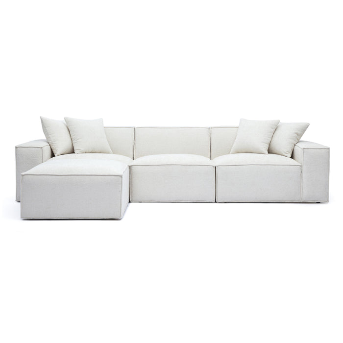 Mindy 4-Piece Performance Chenille Basketweave Modular Sectional