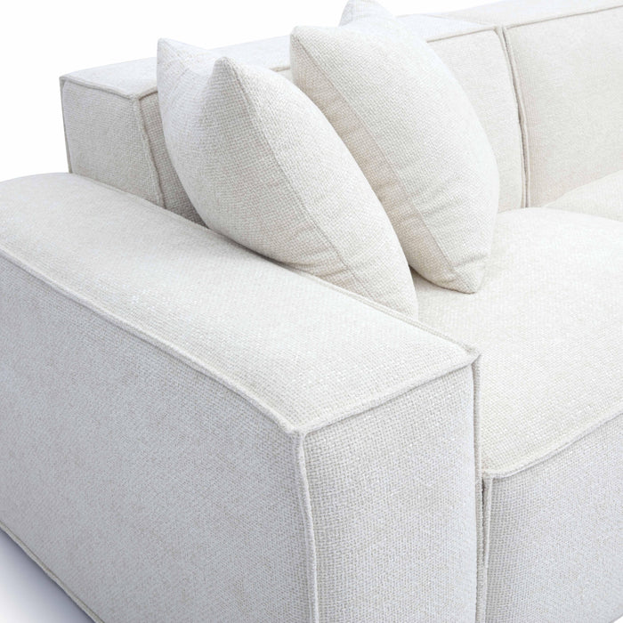 Mindy 115" Performance Chenille Basketweave Modular Sofa