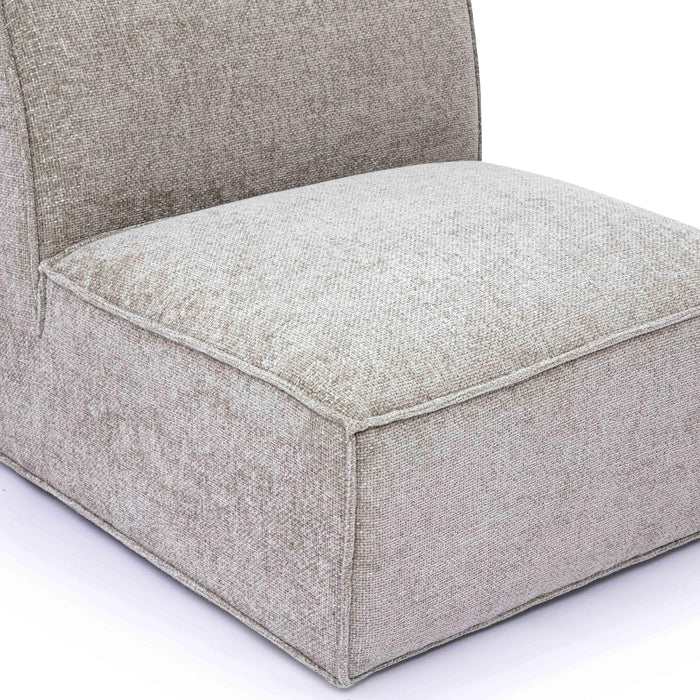 Mindy Performance Chenille Basketweave Modular Armless Chair