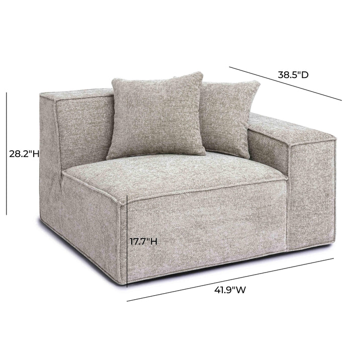 Mindy Performance Chenille Basketweave Modular Corner Chair