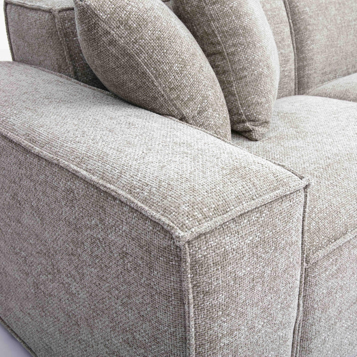 Mindy 4-Piece Performance Chenille Basketweave Modular Sectional