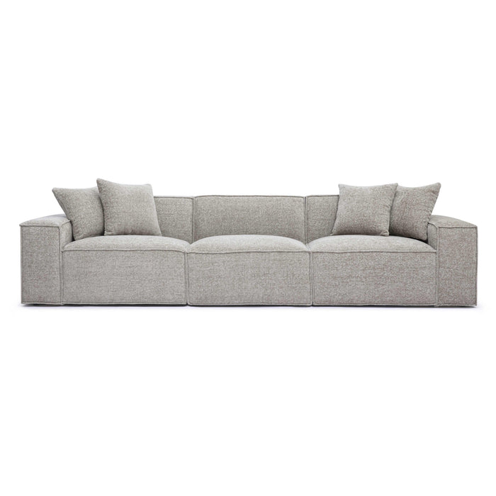 Mindy 115" Performance Chenille Basketweave Modular Sofa