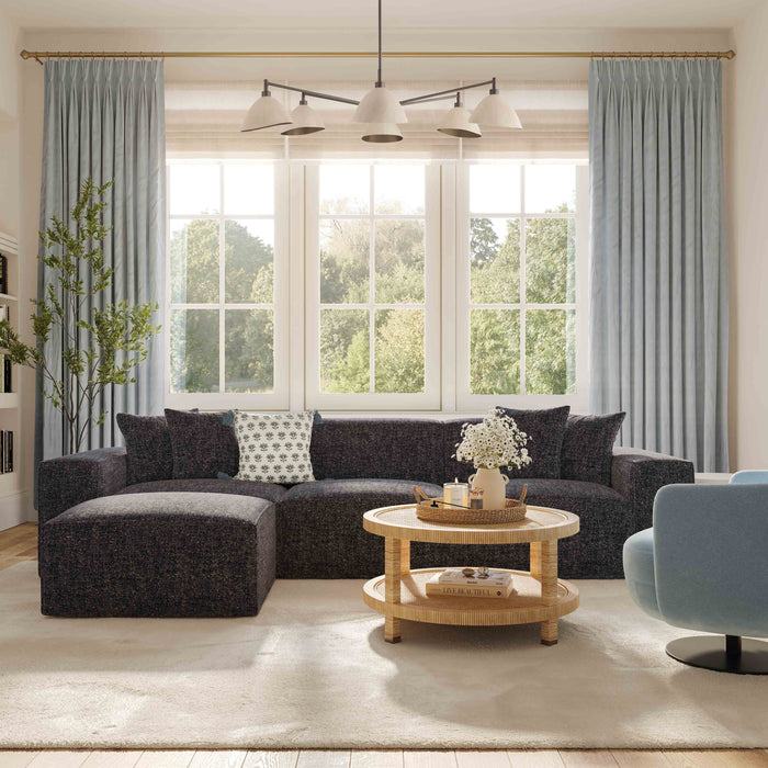 Mindy Performance Chenille Basketweave Modular Armless Chair