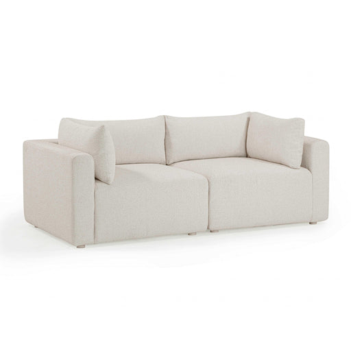 Hangover 81" Cream Performance Fabric Outdoor Modular Loveseat - Dream Home Furniture & Mattress (Waite Park, MN)