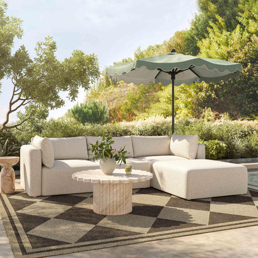 Hangover 81" Cream Performance Fabric Outdoor Modular Loveseat - Dream Home Furniture & Mattress (Waite Park, MN)