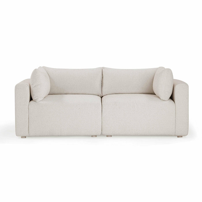 Hangover 81" Cream Performance Fabric Outdoor Modular Loveseat