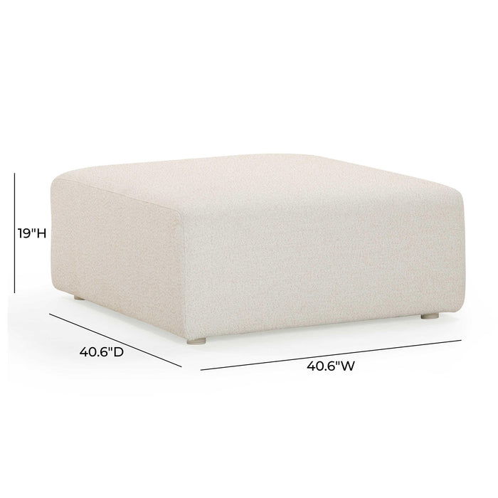 Hangover Cream Performance Fabric Outdoor Ottoman - Dream Home Furniture & Mattress (Waite Park, MN)