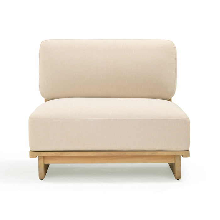 Reavan Cream Performance Fabric Outdoor Lounge Chair