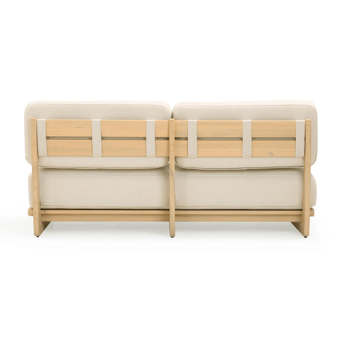 Reavan 67" Cream Performance Fabric Outdoor Lounge Sofa