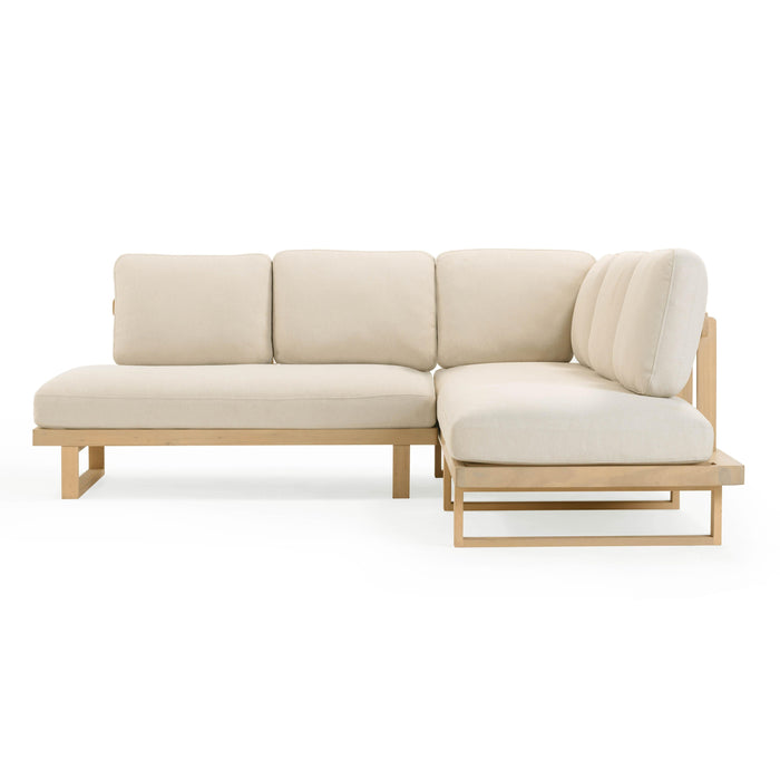 Evan 2-Piece Cream Performance Fabric Outdoor L-Shaped Sectional