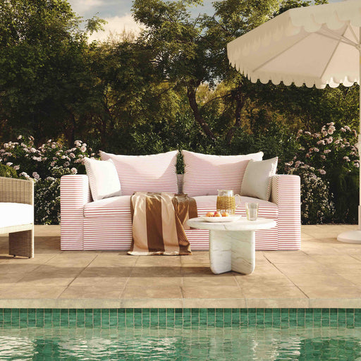 Salty 84.5" Striped Contract-Grade Indoor/Outdoor Sofa - Dream Home Furniture & Mattress (Waite Park, MN)